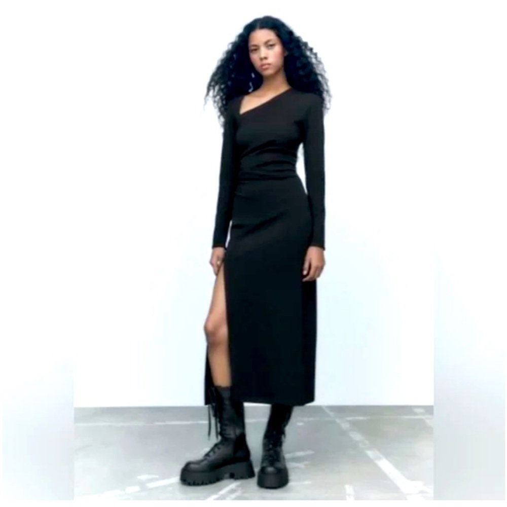 Zara- Long sleeve Asymmetric Dress